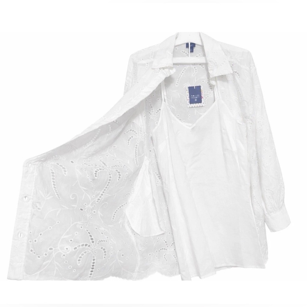 NWT ROLLER RABBIT x TARGET WHITE EYELET PALM TREE SHIRT/DRESS/COVER UP- SIZE XXL - Picture 5 of 6